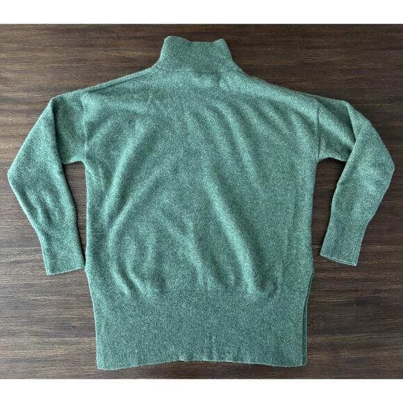 Poetry 100% Cashmere Sweater Womens 8 Forest Green Turtleneck Longline Knit - Picture 11 of 12